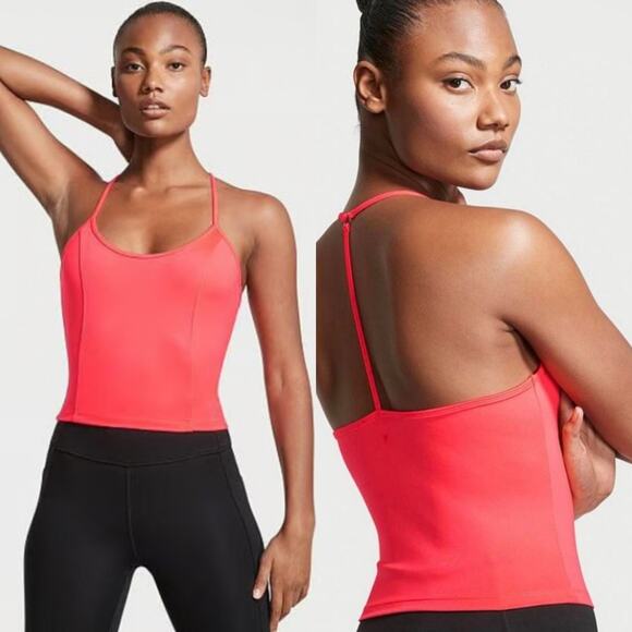 VICTORIA’S SECRET • On Point Neon Coral Blaze Essential Tank Top - Picture 1 of 6